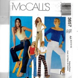 3657 MCCALLS LOW RISE, LACED, UNDERLAY UNIQUE PANTS PATTERN 6-12,12-18 choice uncut